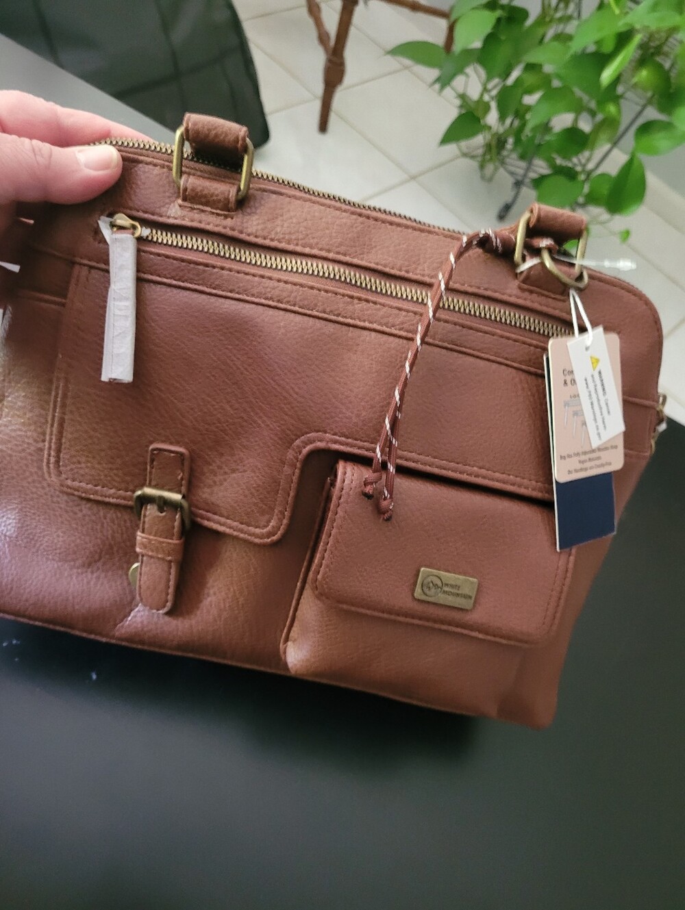 White Mountain Brown Leatherette Shoulder Bag